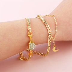 🙍✨Set de 14 piese cu brățară și colier cu fermoar magnetic în formă de inimă💐