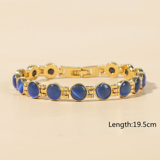 【Cumpărați 1 obțineți 1 gratuit】Brățară magnetică elegantă cu piatră Cat Eye aurie