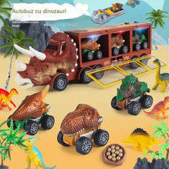 🦖🚛Camionul cu dinozauri care depozitează, lansează și distrează! 🎵✨