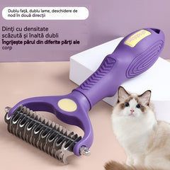 🔥🐕🐱【Cumpără 1, primești 1 gratuit】Pieptene multifuncțional 3 în 1 pentru descurcarea părului de animale, pieptene pentru îndepărtarea părului de câine și pisică