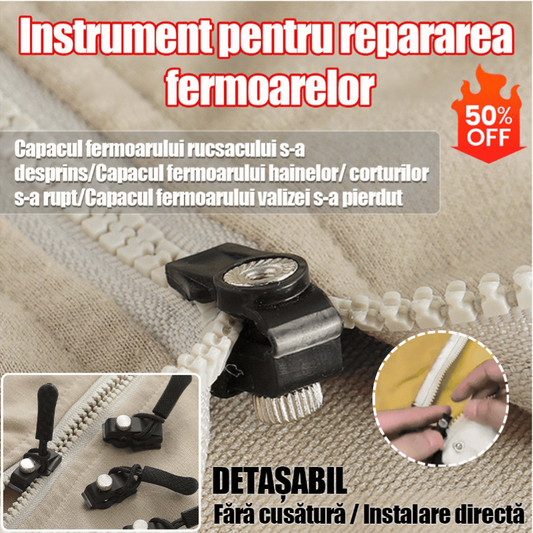 40 buc. Set capete fermoar universal pentru reparații și înlocuire
