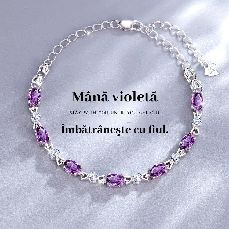 💞【Cumpara 1 obtine 1 gratuit】💜Bratara din argint cu ametist