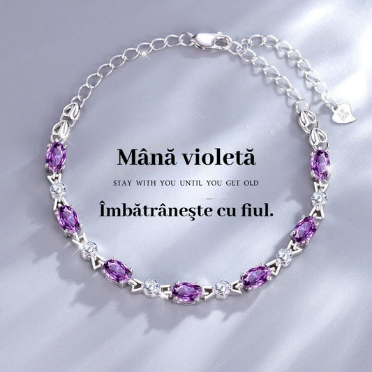 💞【Cumpara 1 obtine 1 gratuit】💜Bratara din argint cu ametist