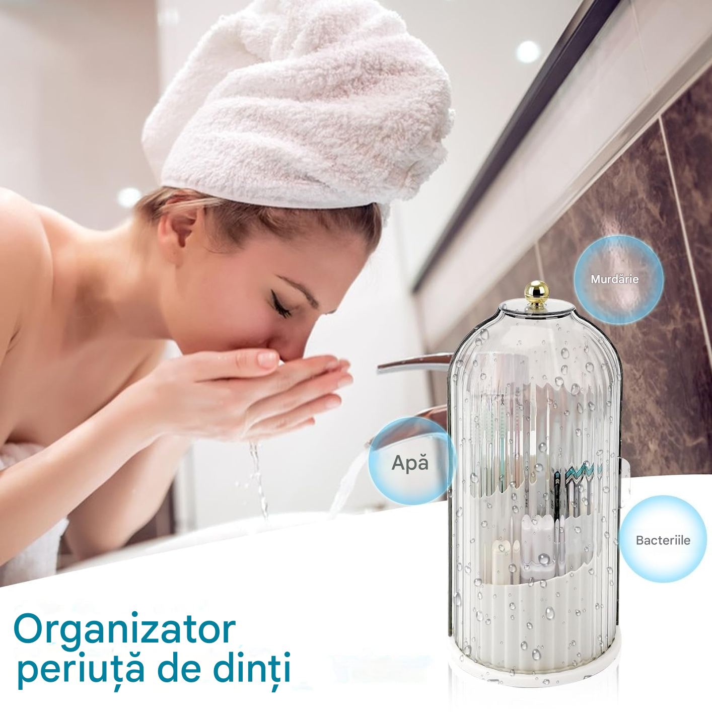 50% reducere! 🏡 Suport pentru periuță de dinți cu capac glisant – design igienic, rezistent la scurgeri și care economisește spațiu 🚿