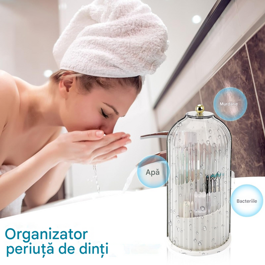 50% reducere! 🏡 Suport pentru periuță de dinți cu capac glisant – design igienic, rezistent la scurgeri și care economisește spațiu 🚿