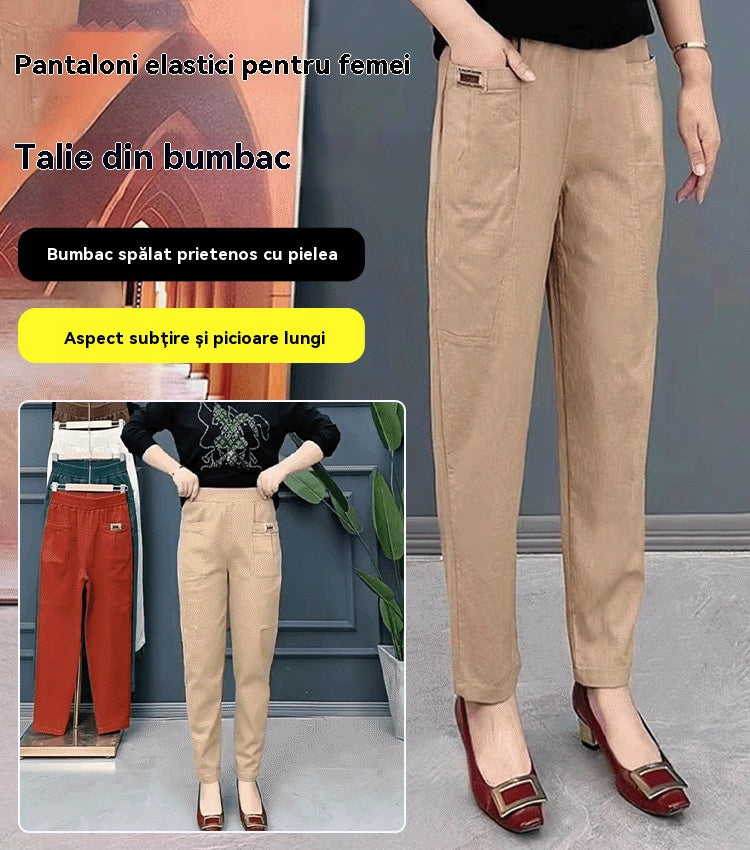 🔥👖【M-6XL】Mamele de vârstă mijlocie și în vârstă, de dimensiuni mari, casual, lejere, în stil nou, poartă pantaloni harem.