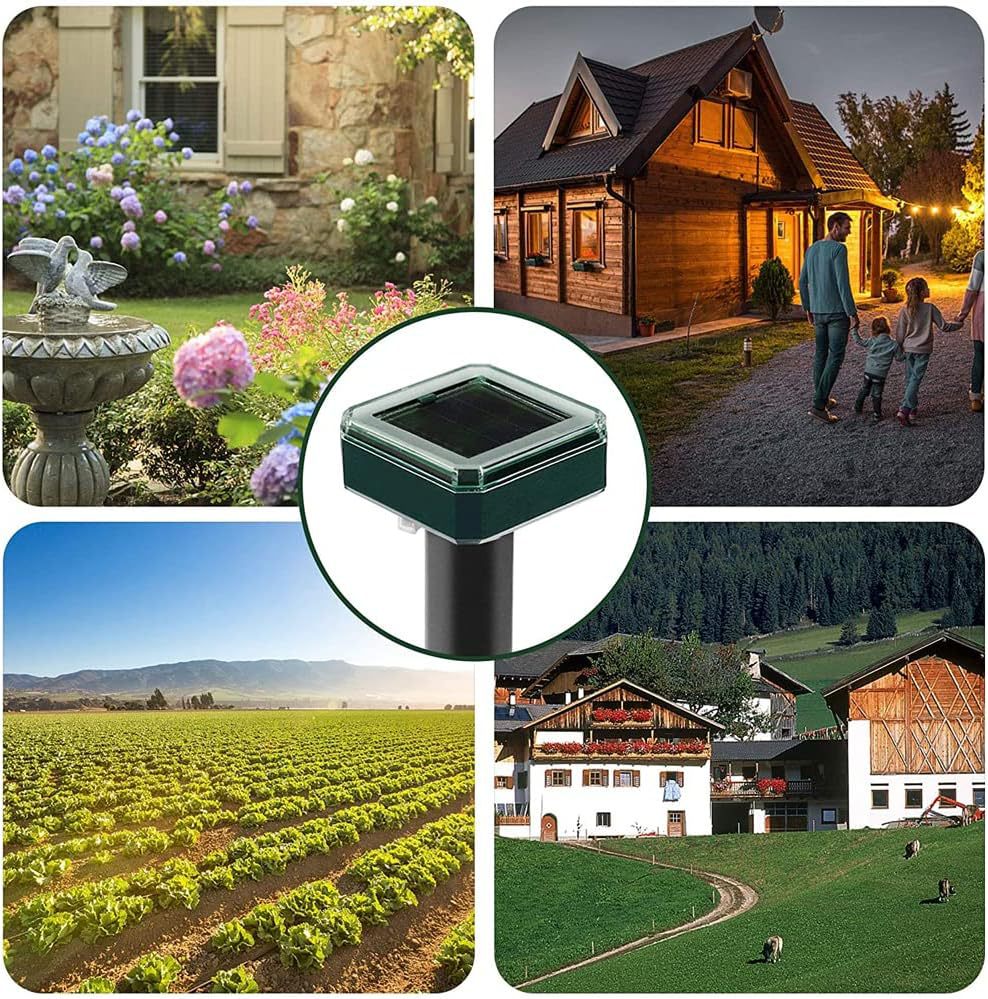 🔥🌞 Repelent solar cu ultrasunete pentru dăunători – Repelent cu ultrasunete pentru șoareci, repelent pentru șerpi, repelent pentru păsări | Inofensiv și ecologic / Încărcare solară / Repelent pentru șoareci și șerpi