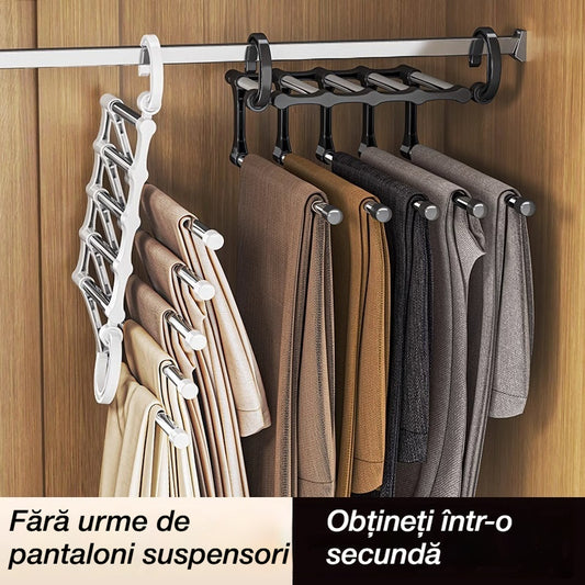 🔥Cu cât cumperi mai mult, cu atât economisești mai mult!🔥 Cuier telescopic pliabil multifuncțional pentru pantaloni, pentru uz casnic