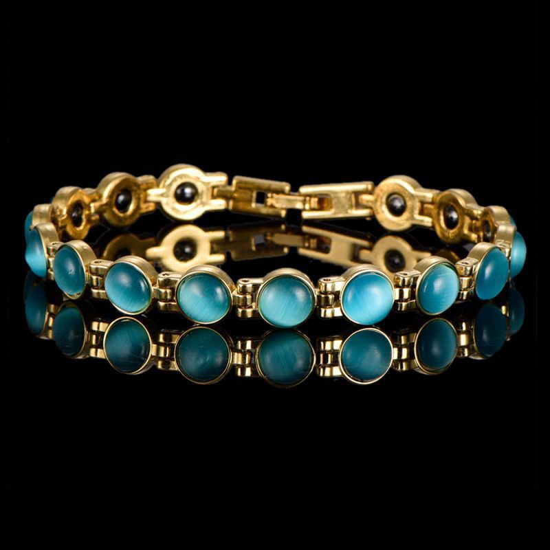 【Cumpărați 1 obțineți 1 gratuit】Brățară magnetică elegantă cu piatră Cat Eye aurie