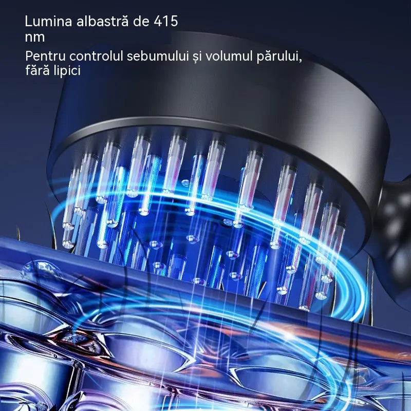 Spray pentru creșterea părului cu microcurent ghidat de lumină roșie și albastră, pieptene de masaj electric vibrant, ulei pentru scalp, echipament pentru îngrijirea părului