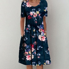 💗2026 noua rochie midi dreapta imprimeu gradina