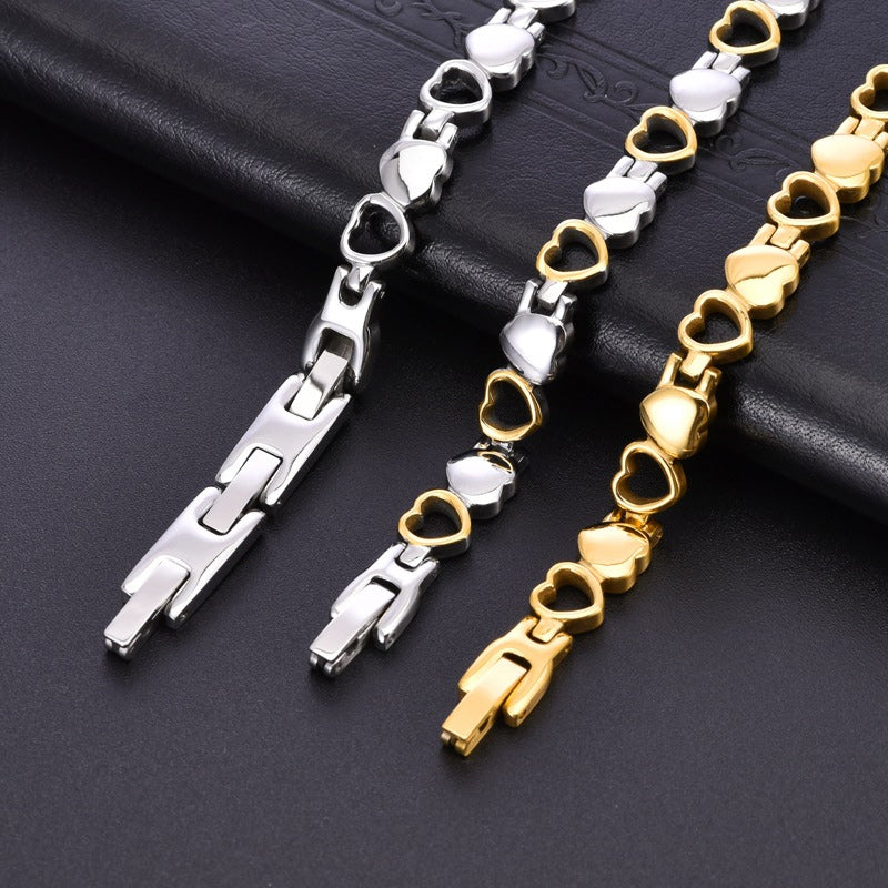 ❤️✨Această brățară elegantă din aur de 18K, în formă de inimă, este magnetică, promovează circulația sângelui și este confortabilă de purtat.✅