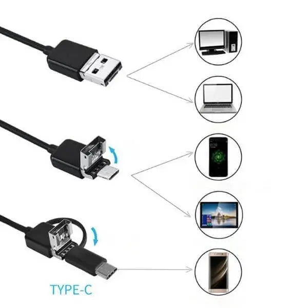 🔥【Cea mai recentă tehnologie】(Type-C, USB, Micro USB) endoscop trei-în-unu 【3.5M】