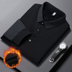 【M-4XL】Cămașă POLO fals din două piese cu dungi patchwork