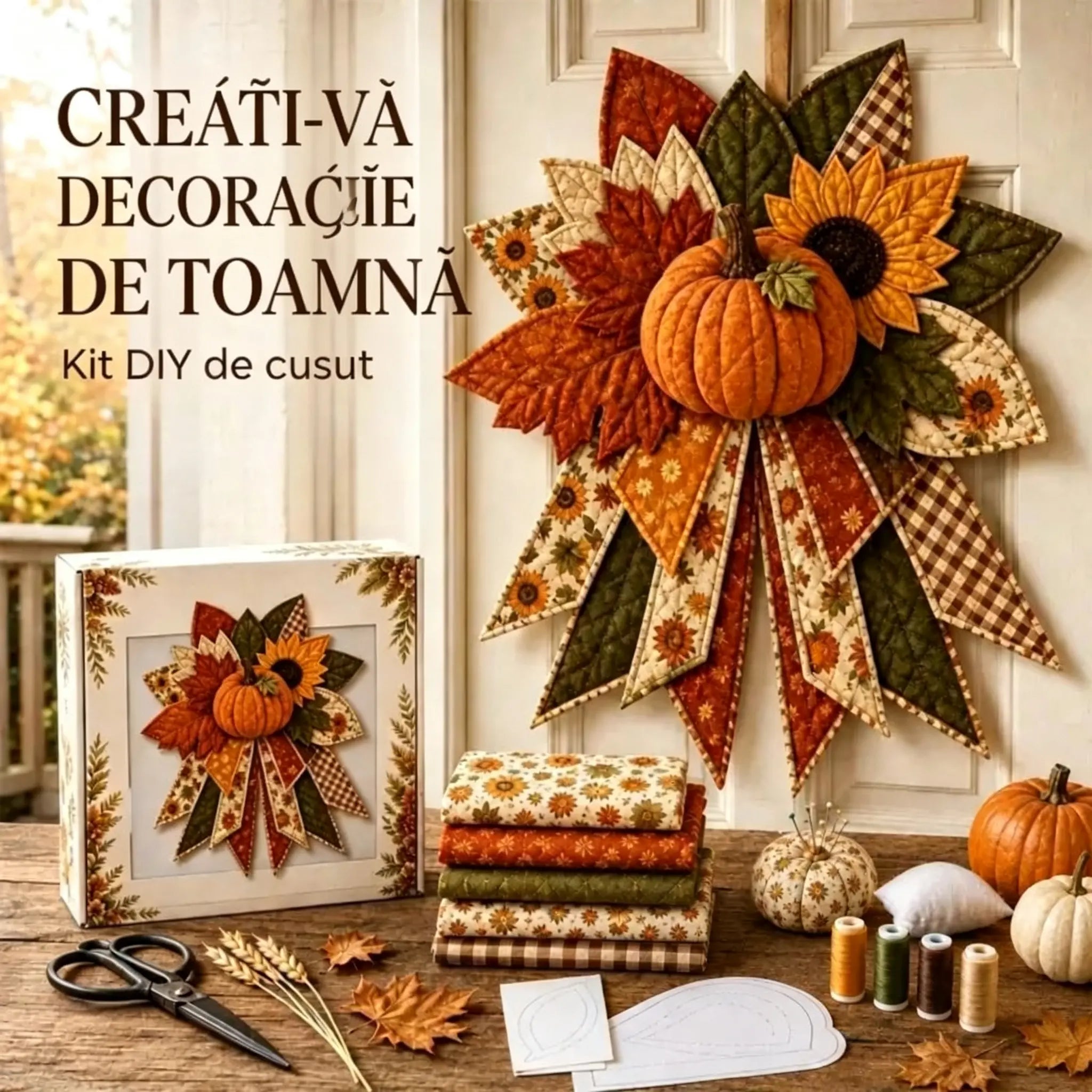 🎇🎄Kit de cusut matlasat pentru agățat pe ușă de Crăciun (7 modele)