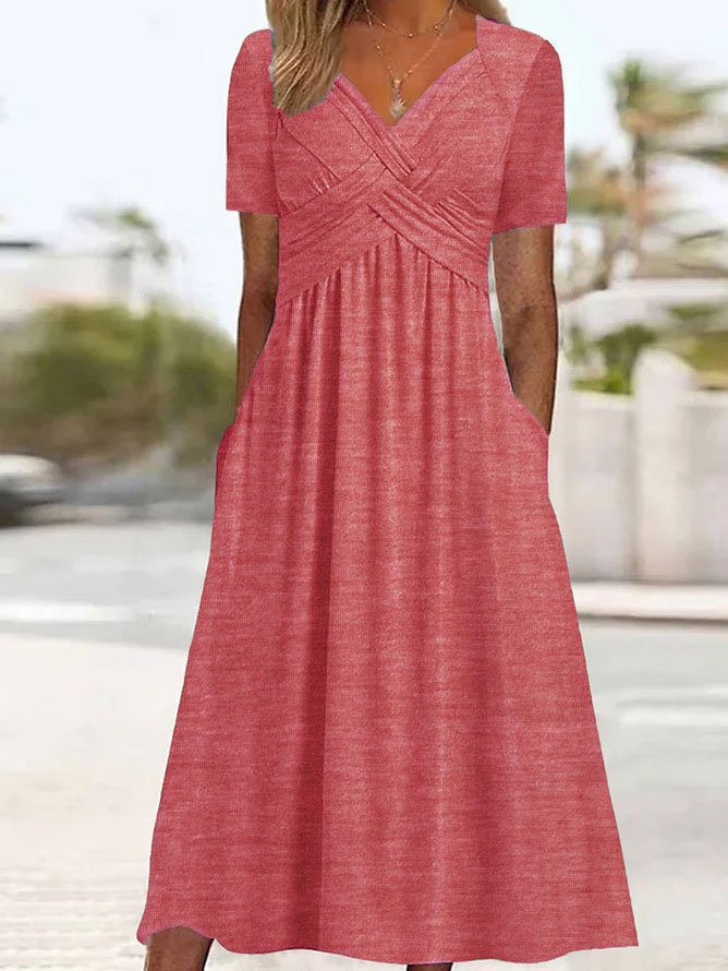 🔥💕🔥【S-3XL】2026 Rochii ocazionale de lungime medie la modă Pure Color