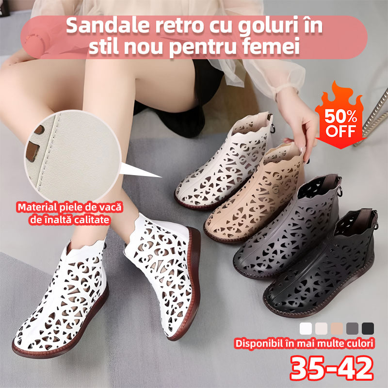 💞2026 noi sandale din piele cu vârf rotund pentru femei【35-42】