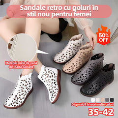 💞2026 noi sandale din piele cu vârf rotund pentru femei【35-42】