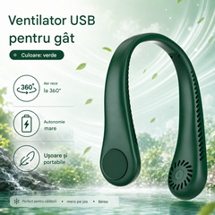 💨 Ventilator de aer condiționat cu gât – Extrem de silențios, portabil și rotativ la 360° – Ideal pentru vară🌞