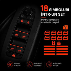 🚗💡✨Autocolante Fluorescente/Fotoluminiscente Universal pentru Butoane Auto – Vizibilitate Perfectă Noaptea, Instalare Rapidă și Fără Urme (Set 4 Piese / Pachet Combinat)