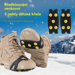 Crampoane invizibile antiderapante cu cinci gheare, colțari pentru exterior, potriviți pentru drumeții pe zăpadă, alpinism, cățărare și suprafețe de gheață de iarnă, o necesitate pentru vârstnici.