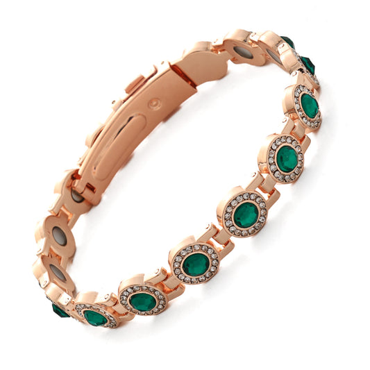 ✨Brățară elegantă și luxoasă din aliaj, realizată din cupru pur și zircon.