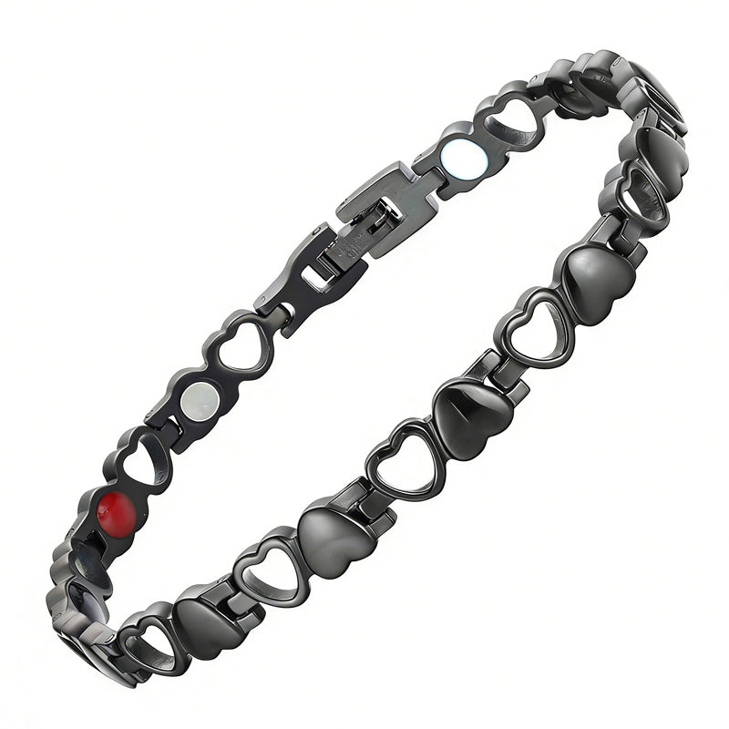 ❤️✨Această brățară elegantă din aur de 18K, în formă de inimă, este magnetică, promovează circulația sângelui și este confortabilă de purtat.✅