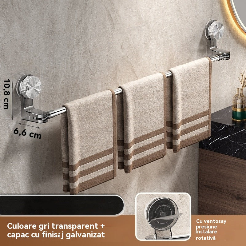 ✨🚿Design ușor, fără găurire – Suport extensibil pentru prosoape cu ventuză