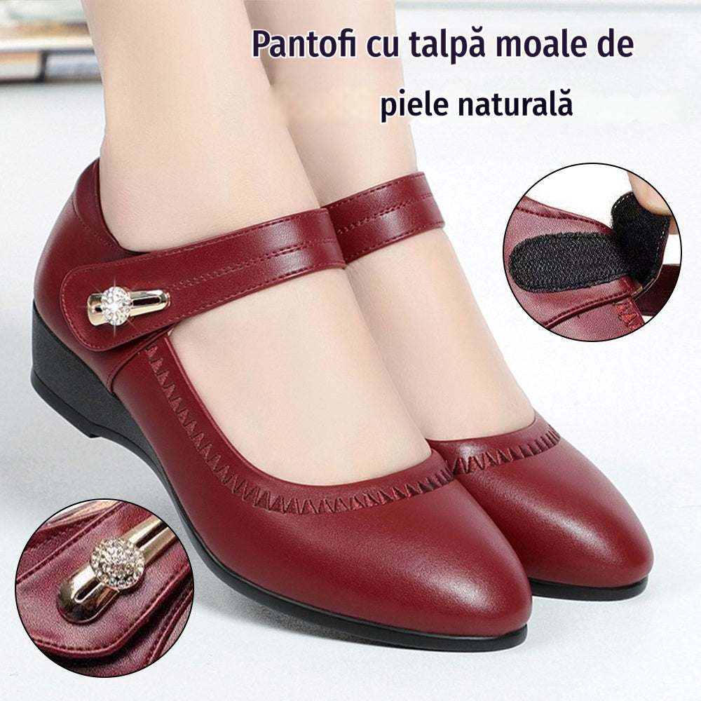 👡 Tocuri înalte pentru femei din piele naturală, moi și antiderapante