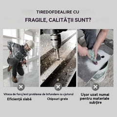 Set de burghie excentrice cu 4 canale, rezistență ridicată.