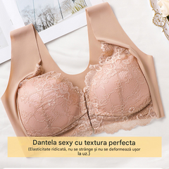 😍【40-100KG】Acest sutien are efect de lifting, dantelă delicată pe spate, o mărime mai mare, un design lift-and-fit și o închidere în față.