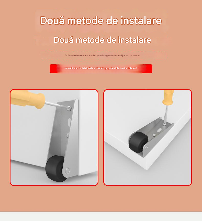 【4 roți + 16 șuruburi】🚪 Suport cu roată pentru ușă căzută – silențios, reglabil și ușor de instalat 🔧