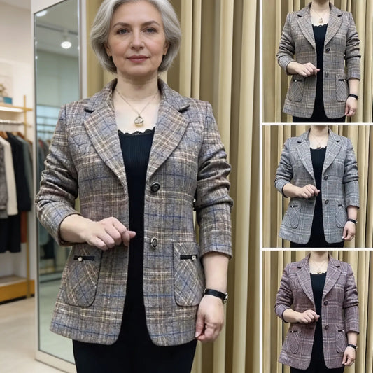 ✨🧥【M-4XL】Jachetă nouă de costum de damă cu rever de toamnă și iarnă