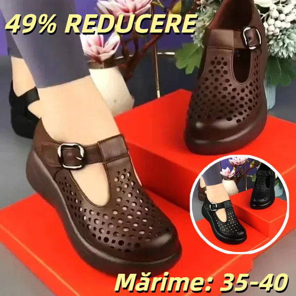 💥🔥👠【35-41】Sandale de vară pentru femei 2026, cu talpă goală și toc mediu, antiderapante