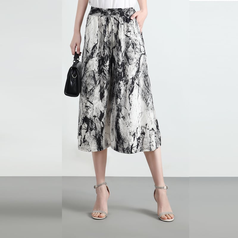 ❤️【M-5XL】2026 Noi pantaloni largi imprimați cu talie înaltă【40-100KG】