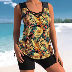 【 S-5XL】🩱Costum de baie două piese cu imprimeu etnic modern🌊
