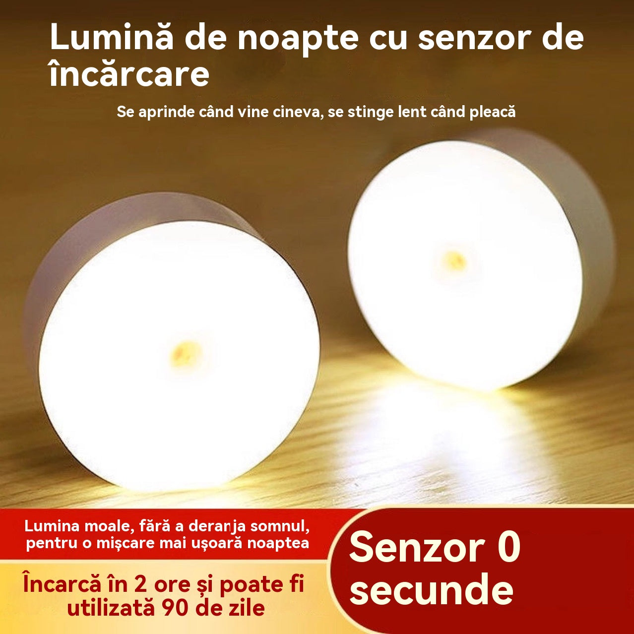 🏡💡【4 pentru】Lumină LED inteligentă cu inducție pentru corpul uman, convenabilă și practică de încărcat