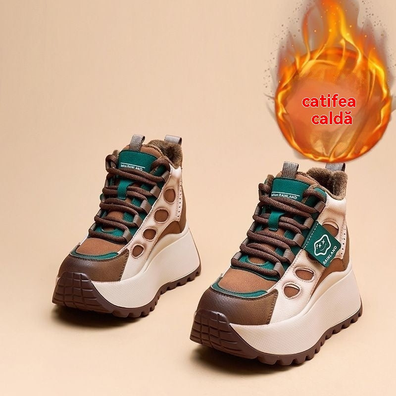 👟Nuevas zapatillas deportivas altas de invierno para mujer con pliegue.