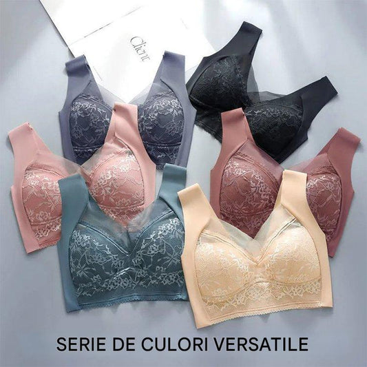 【4  bucati】Sutien confortabil, fără cusături, din dantelă