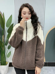 🔥【M-4XL】🐏Jachetă de iarnă fleece, jachetă de bumbac, geacă de bumbac îngroșată din lână de miel, jachetă caldă