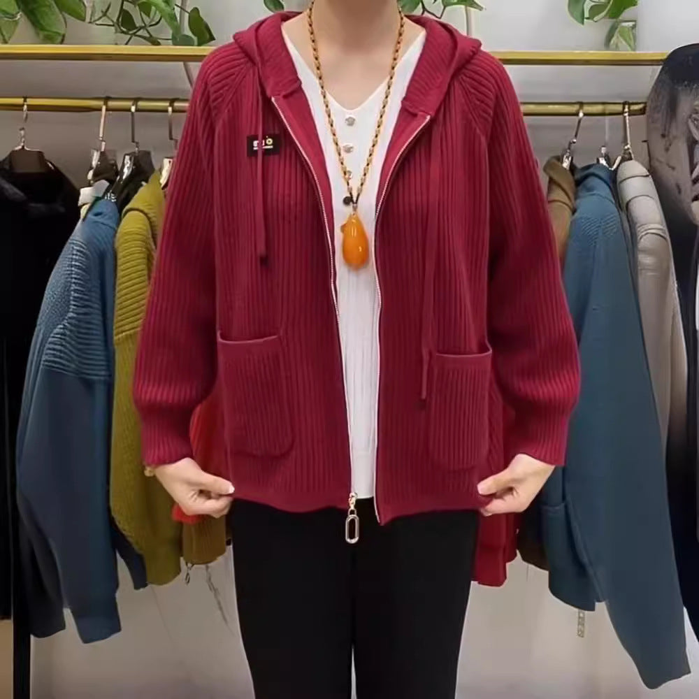 🏆【45-80 kg】💖2026 New Vertical Stripe Hooded cu glugă Monogrammed Zip Top