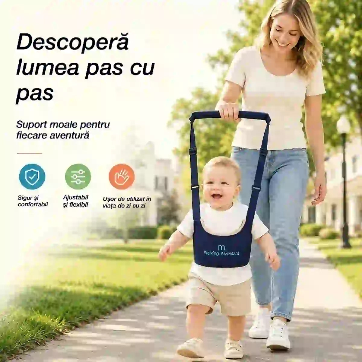 👶🍼Ham de mers pentru bebeluși | Lesă 2 în 1 pentru bebeluși, confortabilă, respirabilă și anti-cădere