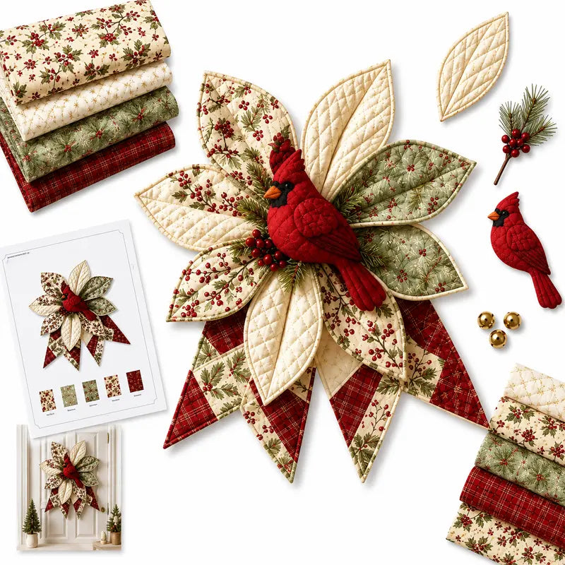 🎇🎄Kit de cusut matlasat pentru agățat pe ușă de Crăciun (7 modele)