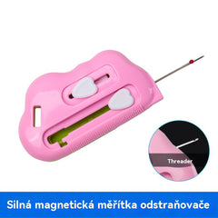 Rigla magnetică pentru cusut 3 în 1 cu dispozitiv de deschis cusături și dispozitiv de înfășurat ața | Control magnetic puternic al marginilor, marcaje pe riglă (poate fi utilizată pe mașini de cusut casnice și industriale)