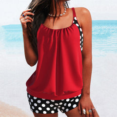 🏖️【S-4XL】Set de costum de baie sexy cu buline și bretele, mărime mare