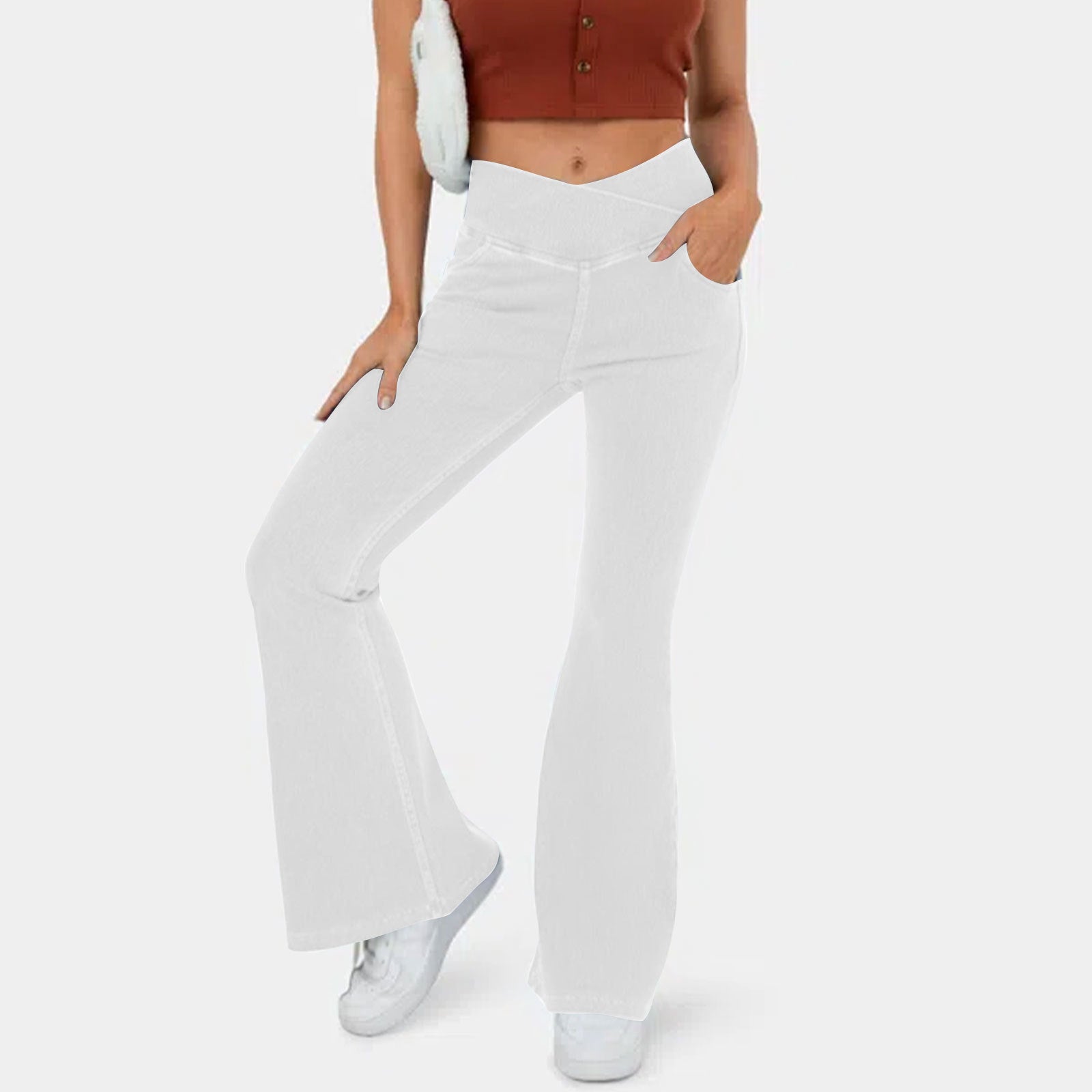 👖【XS-4XL】Blugi cu talie înaltă, croi încrucișat, super elastici
