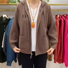 🏆【45-80 kg】💖2026 New Vertical Stripe Hooded cu glugă Monogrammed Zip Top