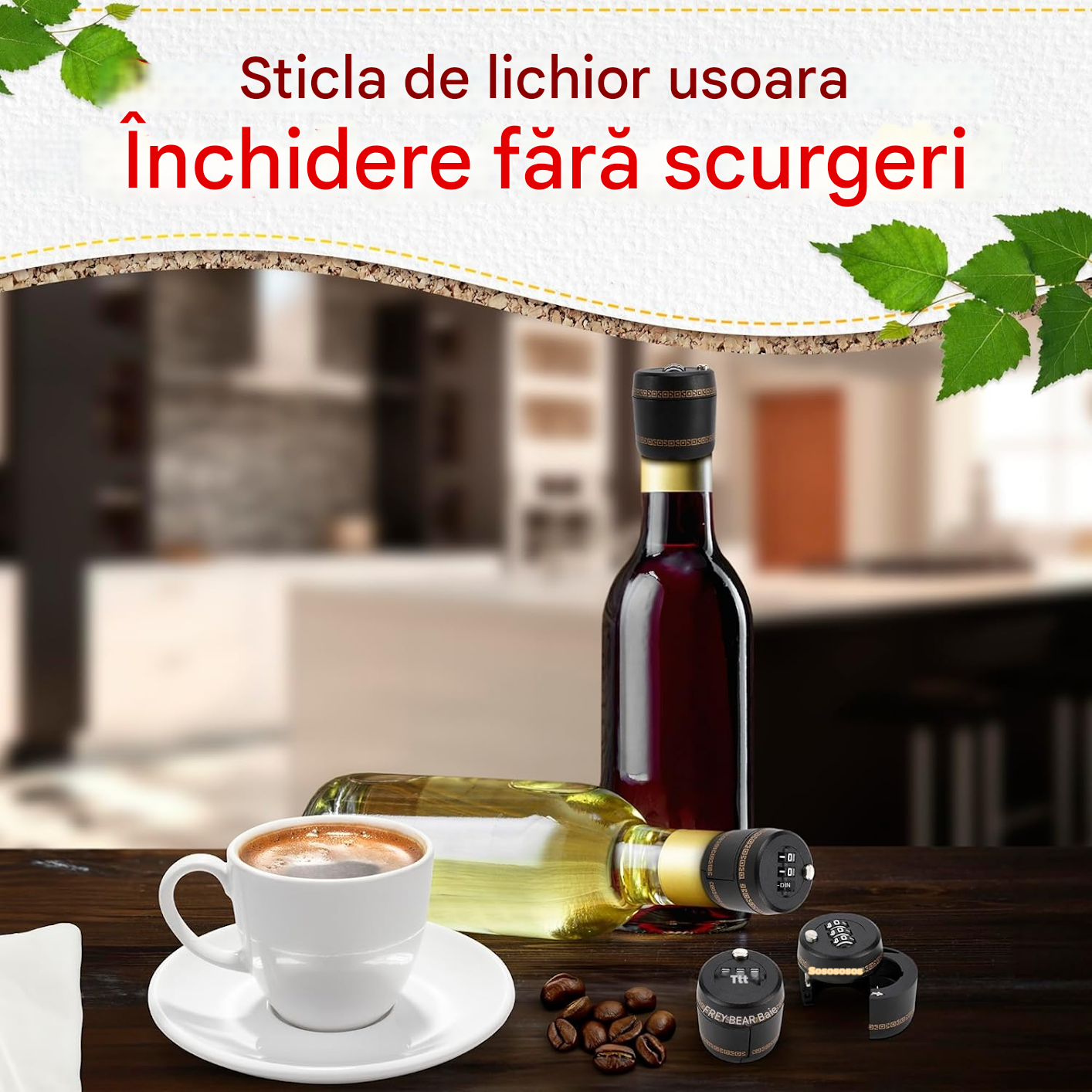 🔥Cel mai bine vândut lacăt cu combinație pentru capace de sticle de vin