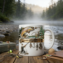 🎣O ceașcă de cafea care te face să te îndrăgostești de pescuit