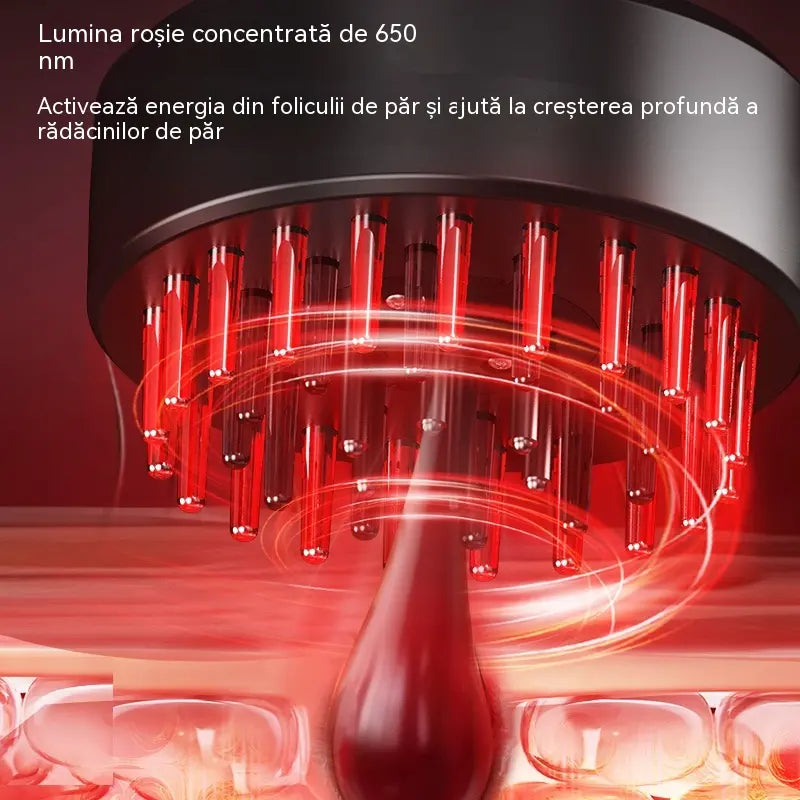 Spray pentru creșterea părului cu microcurent ghidat de lumină roșie și albastră, pieptene de masaj electric vibrant, ulei pentru scalp, echipament pentru îngrijirea părului